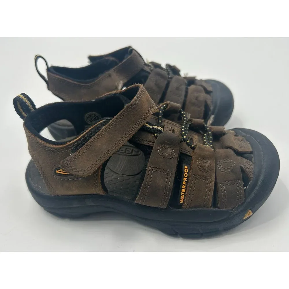 KEEN Newport H2 Sandals Kids Toddler Size 10 Brown Leather Waterproof Shoes